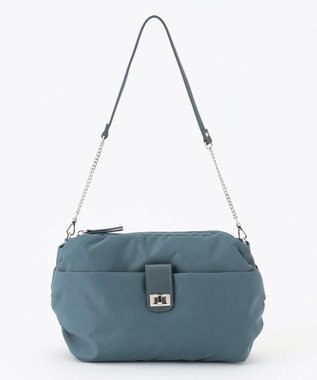 J.PRESS LADIES 【2way】ナイロンギャザー ショルダー バッグ スモーキーグリーン系