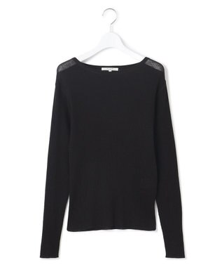 23区 S 【SLOW/一部店舗限定】シアーリブ ボートネックニット ブラック系