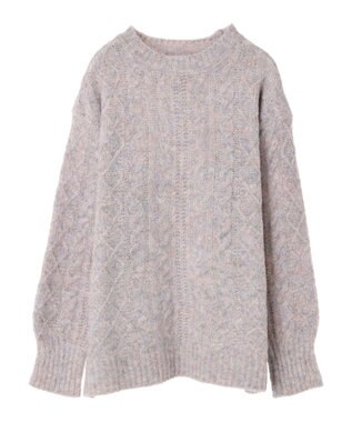 Green Parks フェアリーＭｉｘケーブルニットプルオーバー Purple