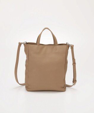 TOPKAPI 【TREASURE TOPKAPI】シュリンクレザー レース 刺しゅう ショルダー付 トートバッグ グレージュ