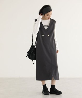 Green Parks ジャケット風ジャンパースカート Dark Gray