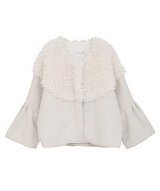 Green Parks ■ESCAR フラッフィーブルゾン Ivory