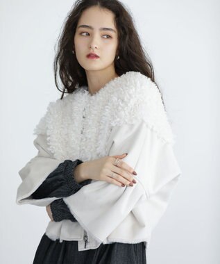 Green Parks ■ESCAR フラッフィーブルゾン Ivory