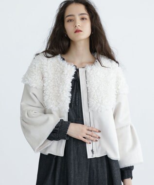 Green Parks ■ESCAR フラッフィーブルゾン Ivory