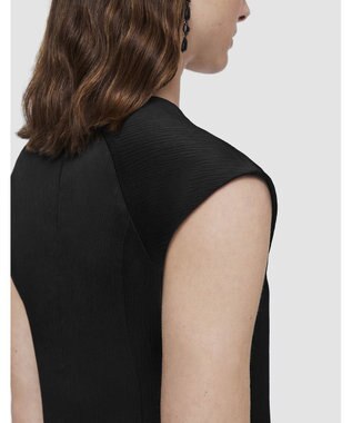 JOSEPH テクスチャードビスコース　ミディドレス Black