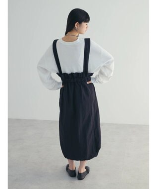 Green Parks armonia. サスペンダー付きスカート Black