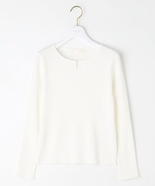 ANY SIS 【洗える】パール調ポイント ニット オフ