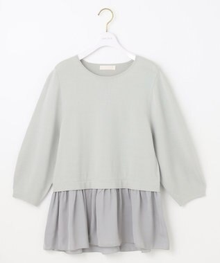 ANY SIS 【洗える】ファブリックコンビ ニット ミント