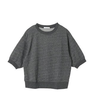 Green Parks ７分袖ラメ裏毛パフプルオーバー Gray