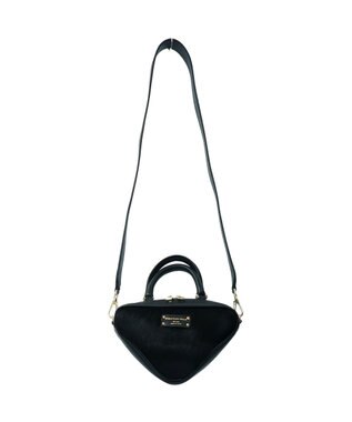 INTER-CHAUSSURES 【Christian Villa】レザーコンビトライアングルミニバッグ ブラックコンビ