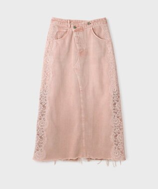 GRACE CONTINENTAL サイドレースデニムスカート ピンク