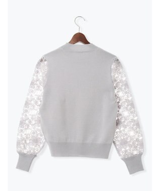 Te chichi レーススリーブニット グレー