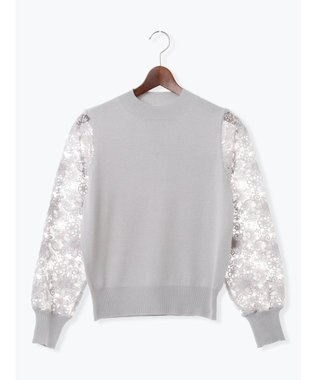 Te chichi レーススリーブニット グレー