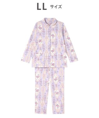  ワコール_リラックス＆スリープ パジャマ 長袖 長ズボン 綿100％(本体) スムース素材 ハドンホール 上下セット 前開き ミントン NDV140 /ワコール