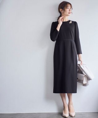 ANY SIS 【洗える】セレモニーダブルクロス ワンピース ブラック