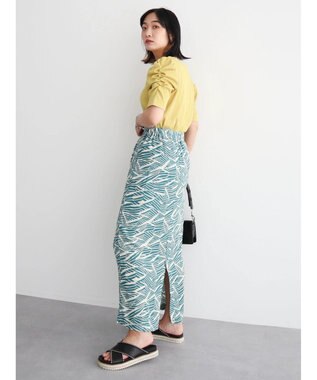 Green Parks リブ肩デザイン５分袖プルオーバー Black