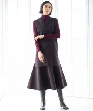 自由区 【洗える/セット着用可】レーヨンストレッチ マーメイドシルエット スカート ダークブラウン系