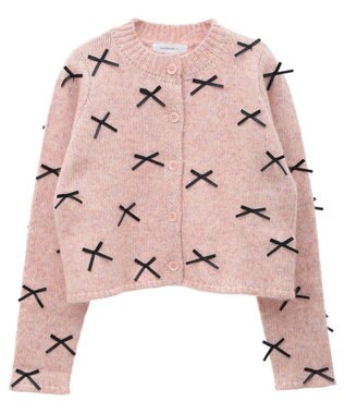 Green Parks ・ＡＮＤＳＥＡＲＣＨ　メニーリボンニットカーディガン Pink