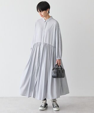 AMERICAN HOLIC サラックールアソートギャザーワンピース Stripe Black