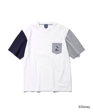 J.PRESS MEN 【DISNEY COLLECTION】【UNISEX】クレイジーパターンワンポイント Tシャツ / ミッキーマウス