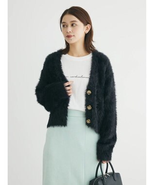 Green Parks ・Ｐｅｔｉｔ　Ｆｌｅｕｒ　シャギーニットカーディガン
