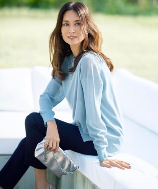 自由区 【カタログ掲載・定番人気・新色追加】コットンサテンテーパード パンツ ネイビー