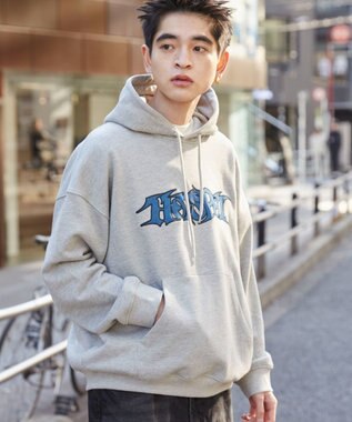 WEGO 【ユニセックス着用ITEM】ワッペンロゴパーカー 杢グレー