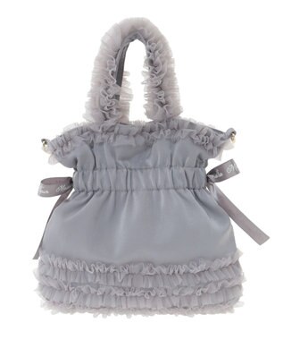 Maison de FLEUR チュールフリルダブルリボン2Wayトート Gray