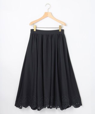 組曲 【洗える】ハイカウントジャージー フレアスカート ネイビー系