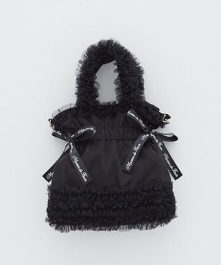 Maison de FLEUR チュールフリルダブルリボン2Wayトート Black