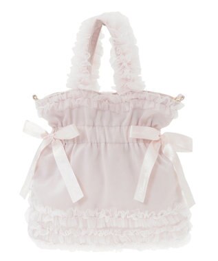 Maison de FLEUR チュールフリルダブルリボン2Wayトート Pink