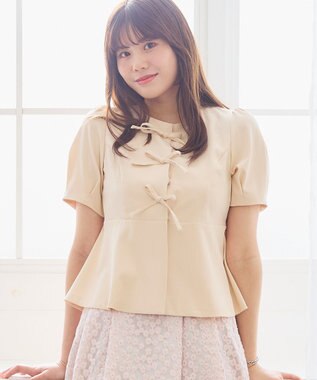 Feroux リボンブラウス ジャケット アイボリー系