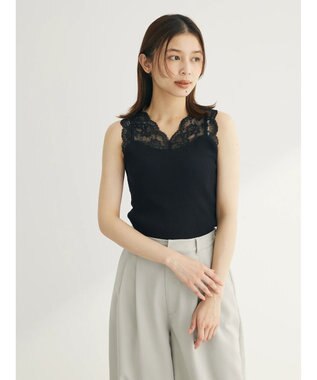Green Parks レースタンクトップ Black