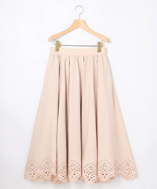 組曲 【洗える】ハイカウントジャージー フレアスカート ベージュ系