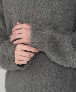 WEGO 【2025秋冬新作/ユニセックス着用ITEM/MLサイズ展開】フェザーニットプルオーバー グレー