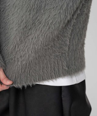 WEGO 【2025秋冬新作/ユニセックス着用ITEM/MLサイズ展開】フェザーニットプルオーバー グレー