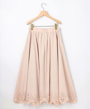 組曲 【洗える】ハイカウントジャージー フレアスカート ベージュ系