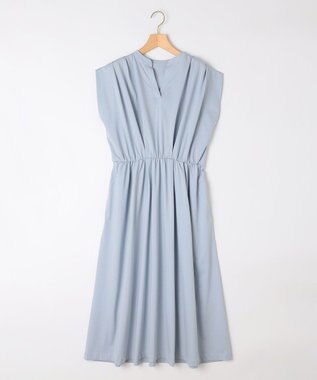 組曲 【洗える・WEB限定】プレーティング天竺 ドレープワンピース ベビーブルー系