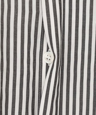 ICB 【洗える】 アルコットストライプ シャツブラウス ブラックストライプ系