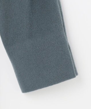 J.PRESS LADIES ショートビーバー ミディ丈 スタンドカラー コート ティールブルー系