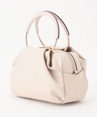 23区 メタルハンドル ショルダー バッグ アイボリー系