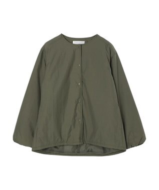 Green Parks ライト中わたノーカラーブルゾン Khaki