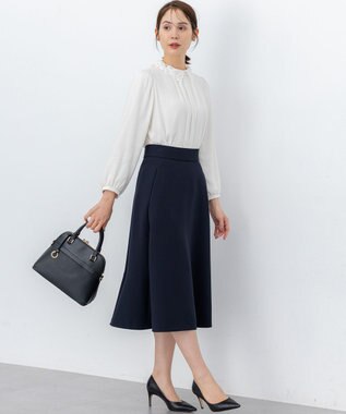 組曲 S 【WEB限定・2WAY】ジョーゼットシフォンレース襟 ブラウス アイボリー系