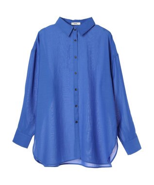 earth music&ecology シアーボーイズライクシャツ Royal Blue