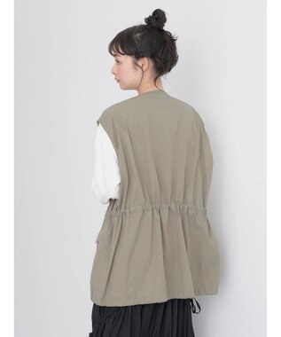 earth music&ecology ドロストコードジレ Khaki