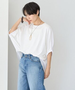 AMERICAN HOLIC 異素材ドッキングドルマンプルオーバー Off White