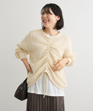 Green Parks ＳＥＴ２点２ｗａｙシャーリングニット＋インナー Ecru