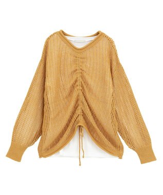 Green Parks ＳＥＴ２点２ｗａｙシャーリングニット＋インナー Orange