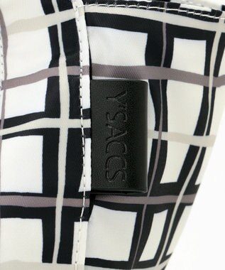 Y'SACCS 総柄プリントミニトートバッグ ブラック（チェック柄）