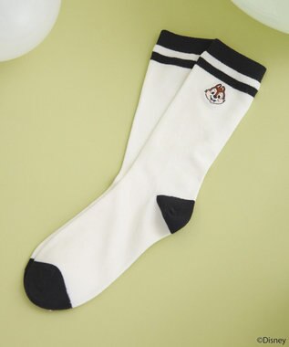 earth music&ecology チップ＆デール／ラインソックス Black